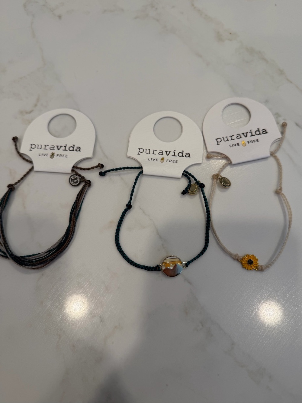 Pura Vida Bracelets Set of 3 Fall colors 2 with charms